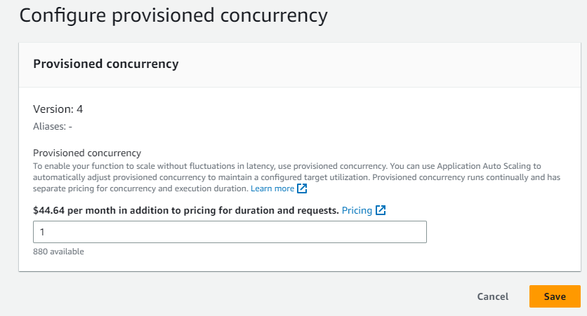 Proisioned Concurrency